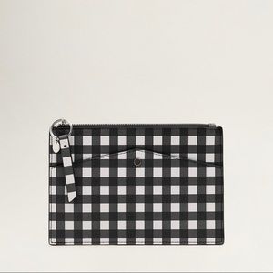 NWT Mango Gingham check cosmetic bag